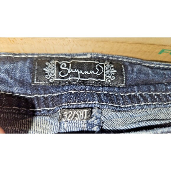 Shyanne Jeans Womens 32 short ANNWE Mid Rise Bootcut Blue Denim Stretch - Picture 9 of 16